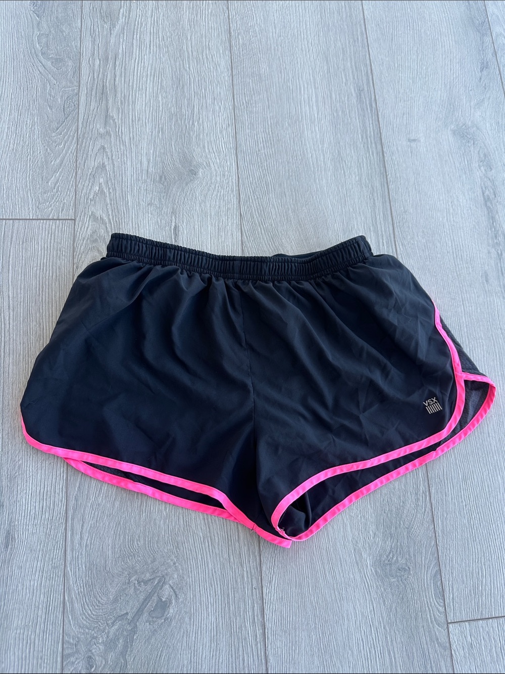 Women's Black Running Shorts with Pink Trim